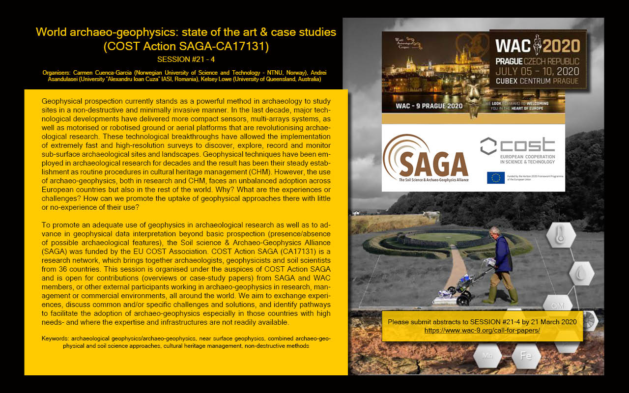 Call for papers for #WAC9. Session #21-4 "World archaeo-geophysics: state of the art & case studies (COST Action SAGA-CA17131)"